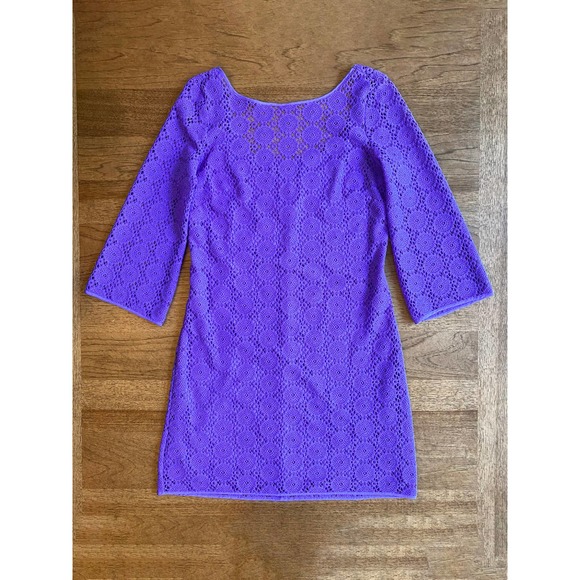 Lilly Pulitzer Crochet Topanga Dress in Iris Blue Breakers - Picture 2 of 3
